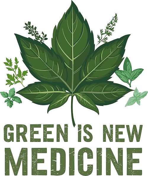 Green Is New Medicine Herbal Healing Plants Eco Design