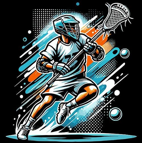 Bold Lacrosse Action Art with Vibrant Colors