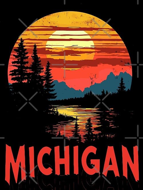 Beautiful Michigan Sunset Graphic Print Unisex T-Shirt for Nature Lovers