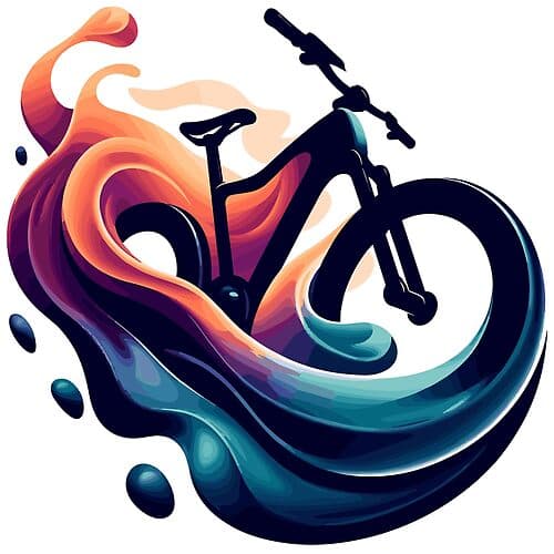 Dynamic Bike Illustration with Vibrant Flowing Colors