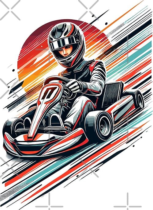 Intense Go-Kart Racing Art with Vibrant Colors
