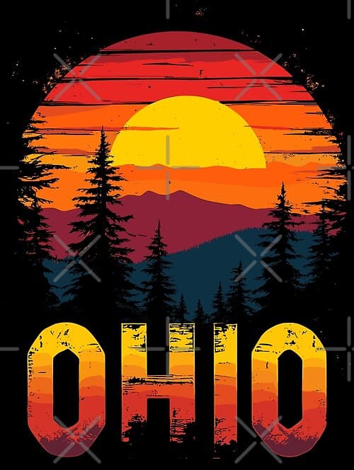 Vibrant Ohio Sunset Graphic Design for Nature Lovers