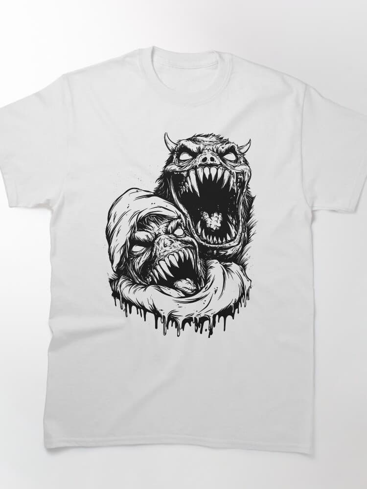 Screaming Zombie Monsters Blue And Orange Duo Cartoon Design