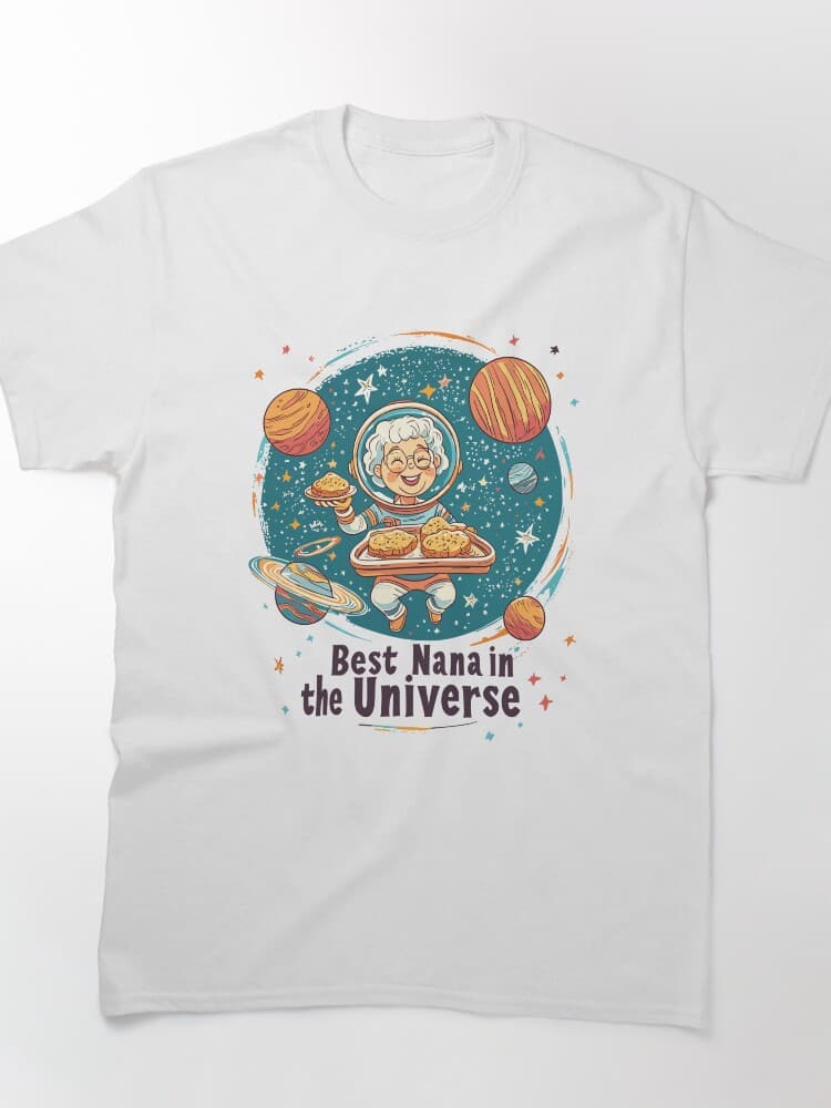 Space-Themed "Best Nana In The Universe" Cartoon Design