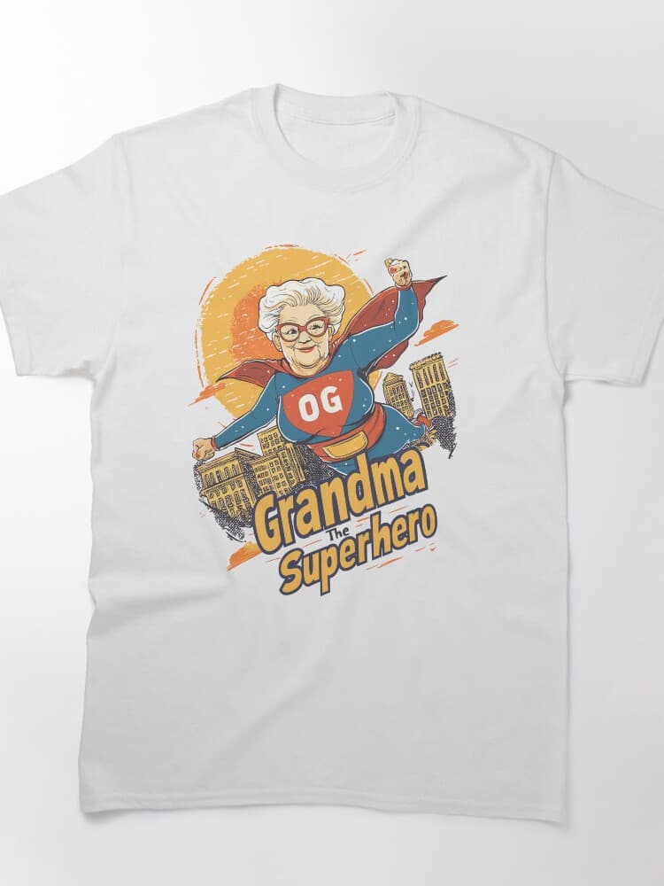 "OG" Superhero Grandma Cartoon Illustration