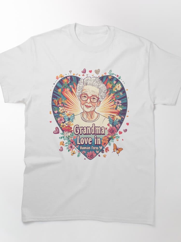 Heartfelt "Grandma Love in Human Form" Floral and Butterfly Art