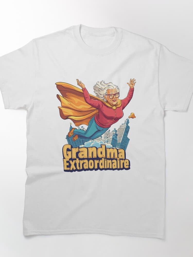 "Grandma Extraordinaire" Flying Superhero Illustration