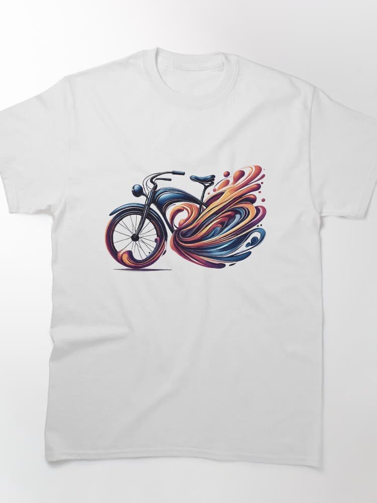 Dynamic Swirl Art with Motorcycle Illustration