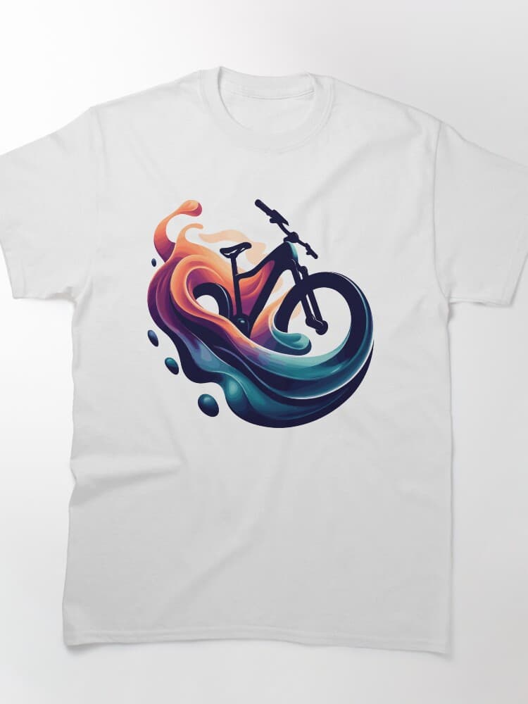 Dynamic Bike Illustration with Vibrant Flowing Colors