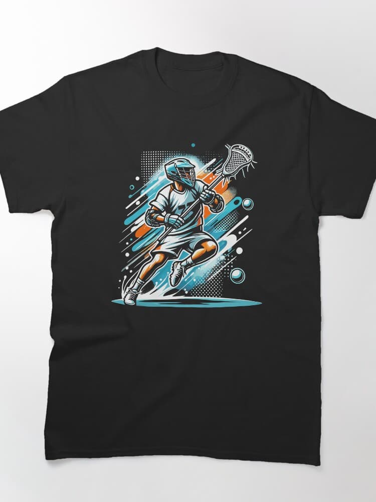 Bold Lacrosse Action Art with Vibrant Colors