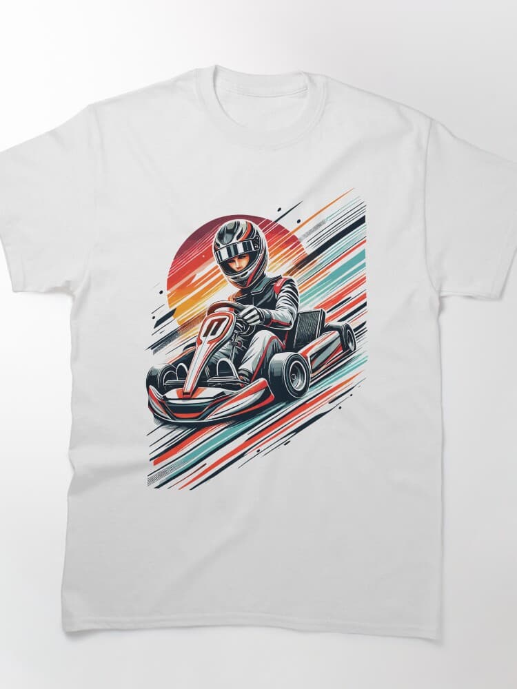 Intense Go-Kart Racing Art with Vibrant Colors