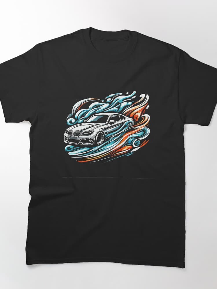 Dynamic White Sports Car in Vibrant Abstract Motion