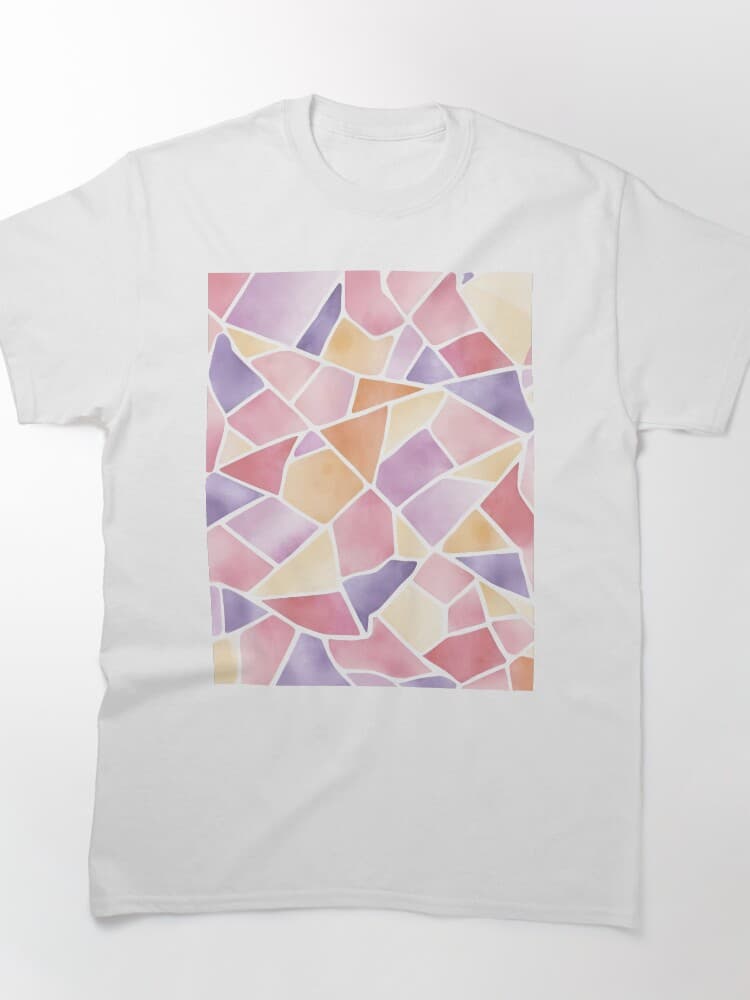 Abstract Watercolor Stained Glass Design with Pastel Hues