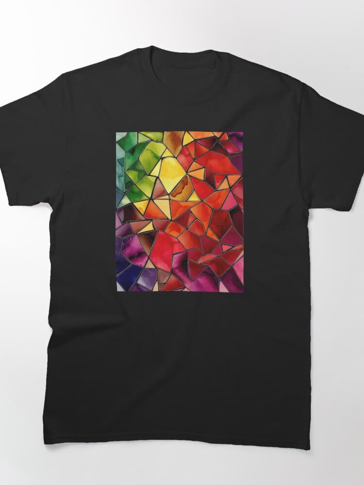Colorful Abstract Stained Glass Design in Rainbow Hues