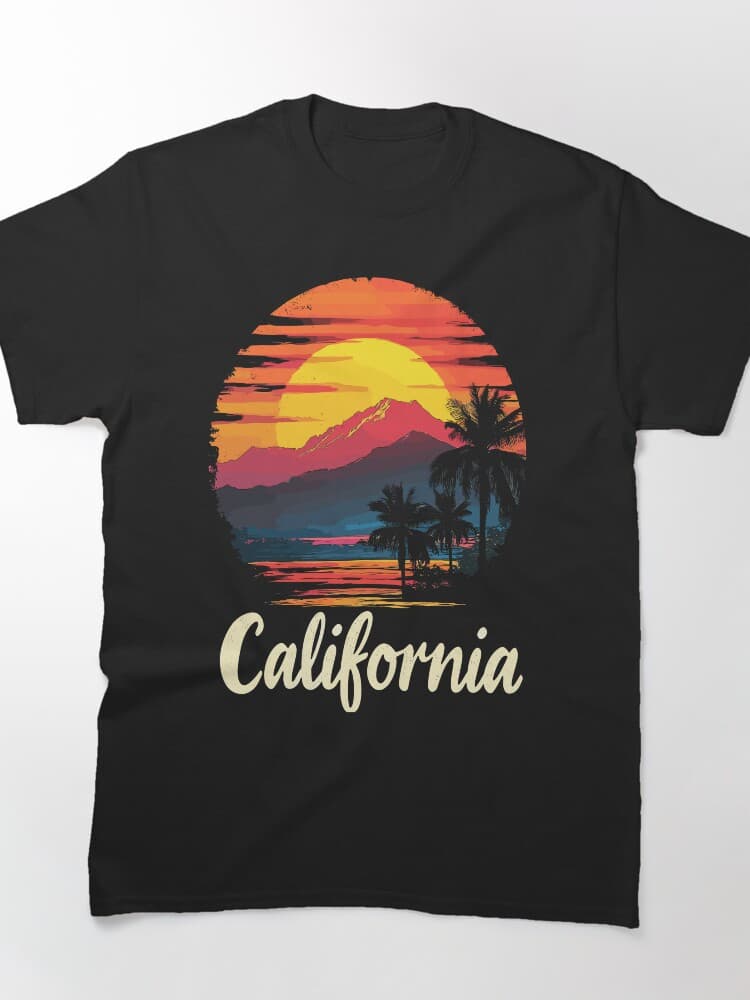 Vibrant California Sunset Design for Beach Lovers and Dreamers