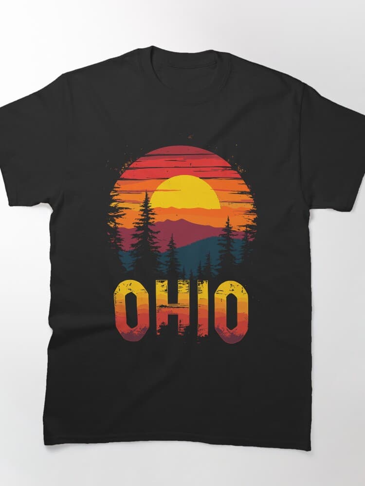 Vibrant Ohio Sunset Graphic Design for Nature Lovers