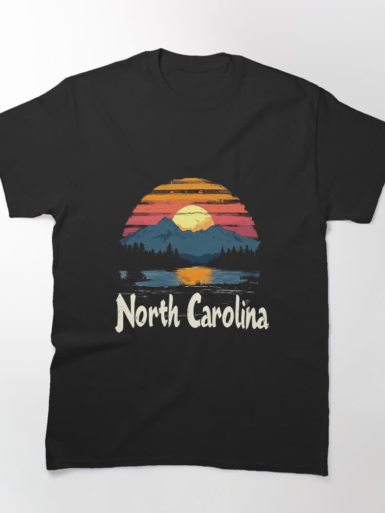 Stunning North Carolina Sunset Mountain Graphic Printed Apparel