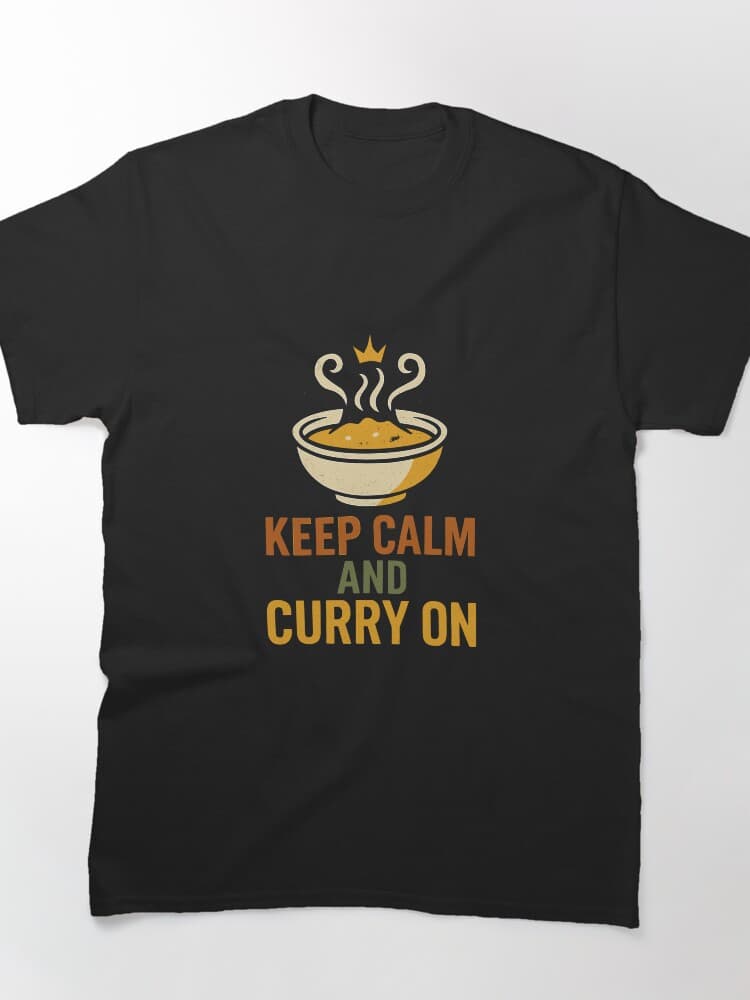 Humorous Curry-Themed Print Unisex Apparel for Food Lovers