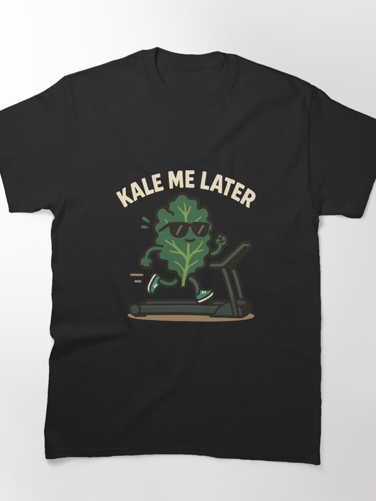 Funny Kale Running Graphic Print Unisex Apparel for Health Lovers