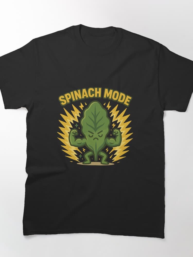 Bold Spinach Mode Strong Leaf Design Unisex T-Shirt