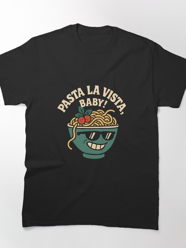 Playful Pasta Graphic Tee Perfect for Food Enthusiasts