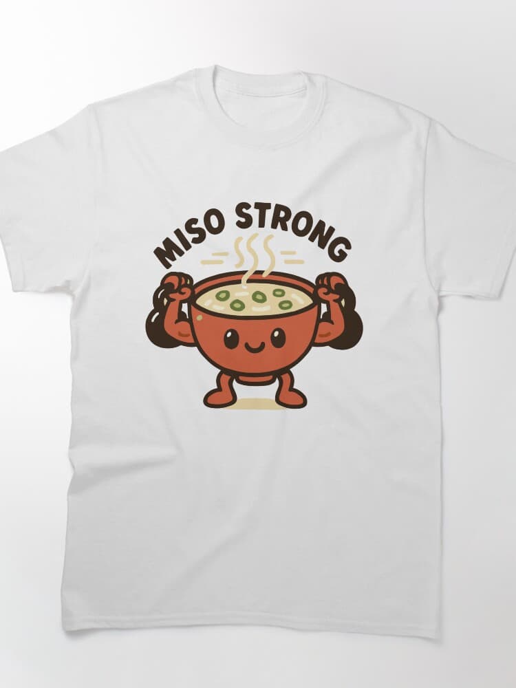 Cute Miso Soup Character Graphic Unisex T-Shirt for Food Lovers