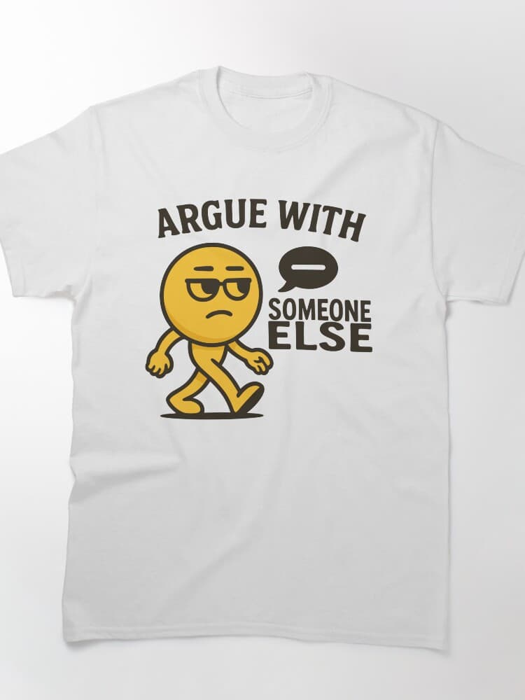 Funny Argumentative Emoji Design Unisex Tee for Laid-Back Style