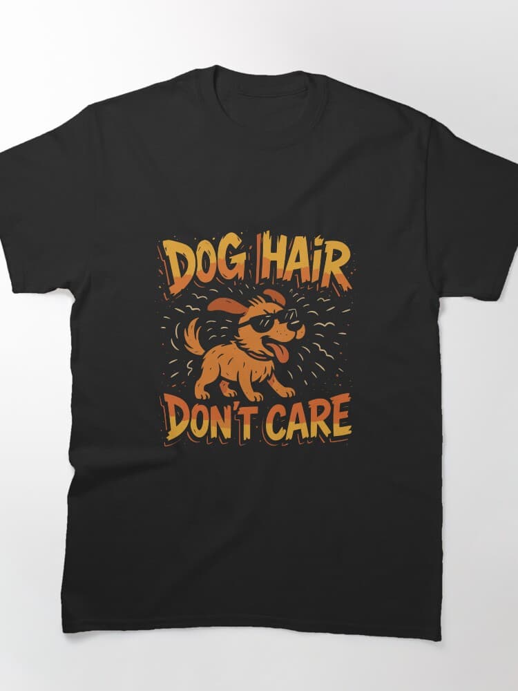 Fun Dog Hair Don't Care Graphic T-Shirt for Pet Lovers