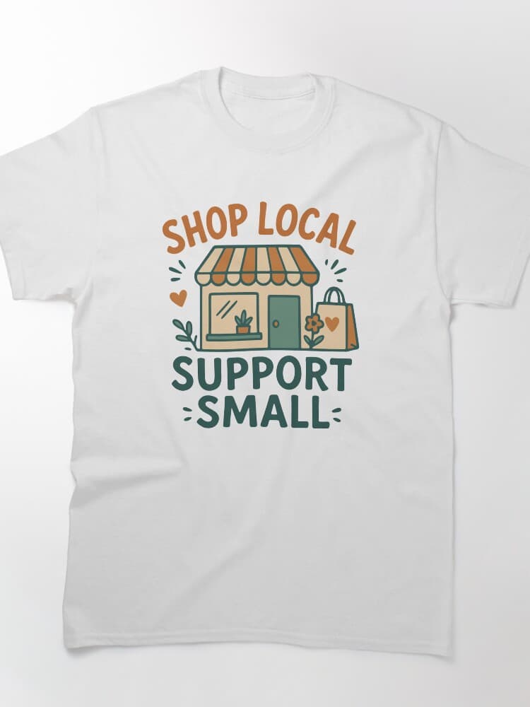 Shop Local Support Small All-Occasion Graphic Tee for Everyday Wear