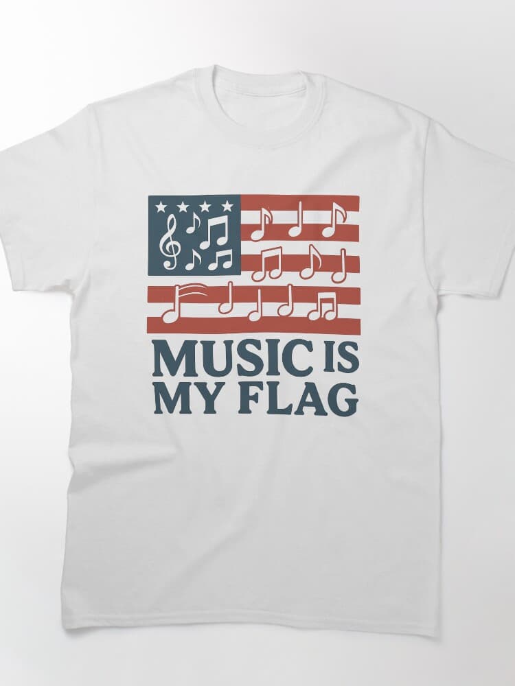Patriotic Music-Themed Unisex Design for Music Lovers
