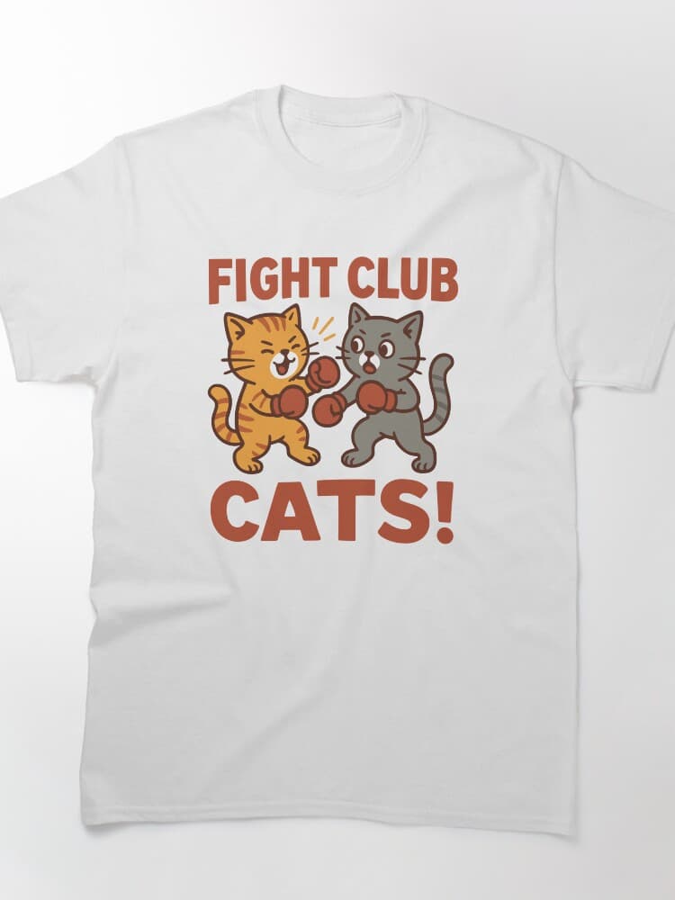 Funny Cartoon Cats Boxing Graphic Tee for Animal Lovers