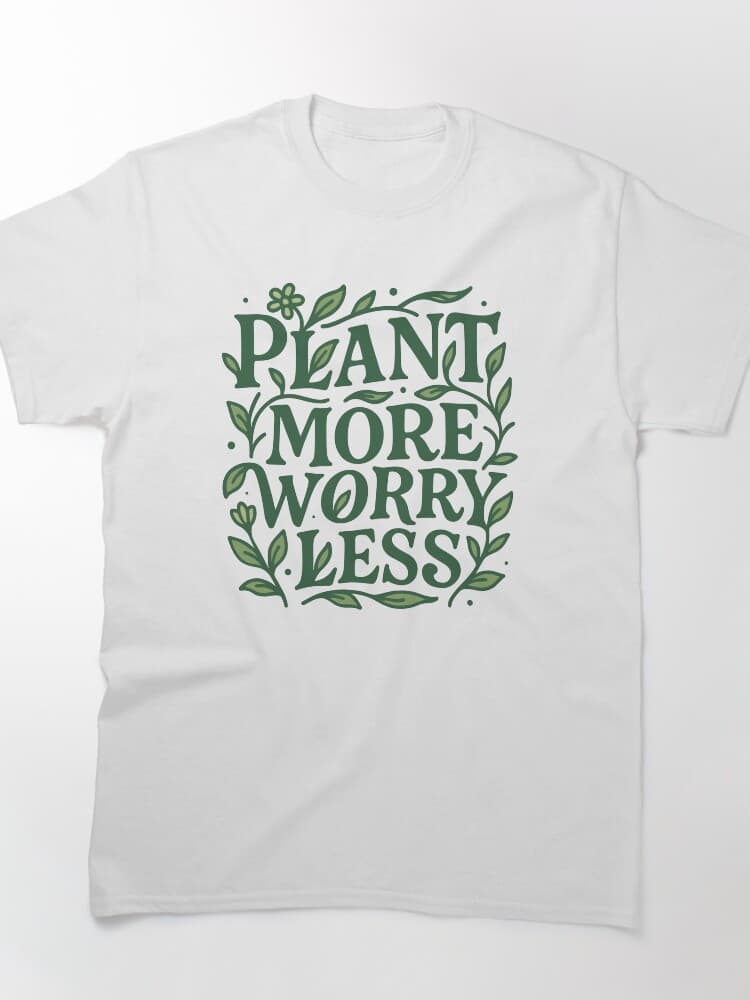 Inspirational Plant More Worry Less Graphic Unisex Top