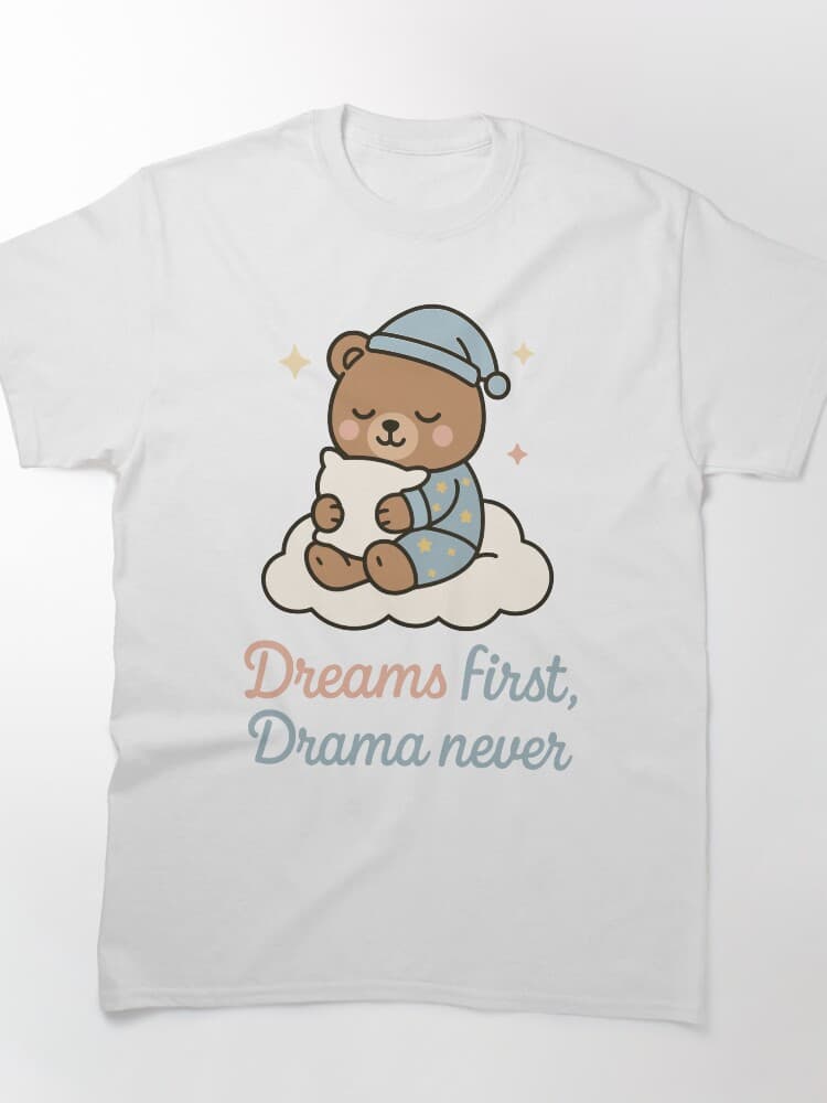 Adorable Bear Sleeping on Cloud