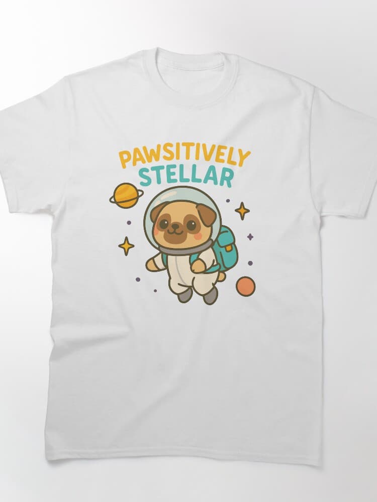 Adorable Astronaut Pug Design