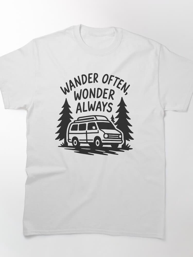 Adventure Inspired Unisex Wander Often Wonder Always Graphic