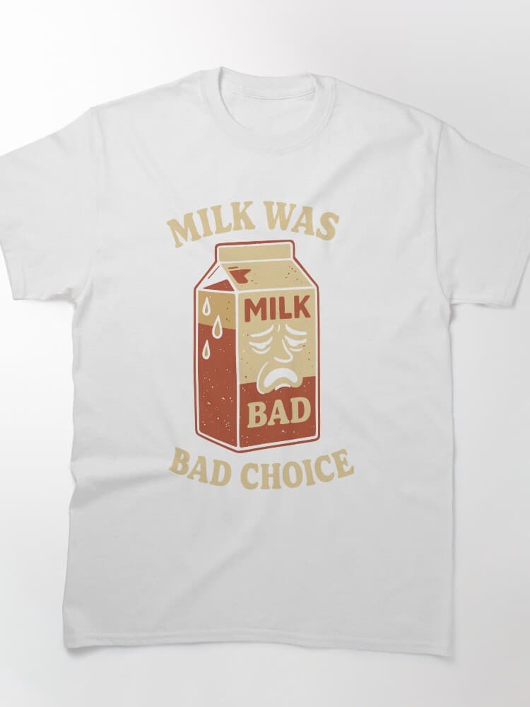 Funny Retro Milk Carton Graphic Tee - Bad Choice