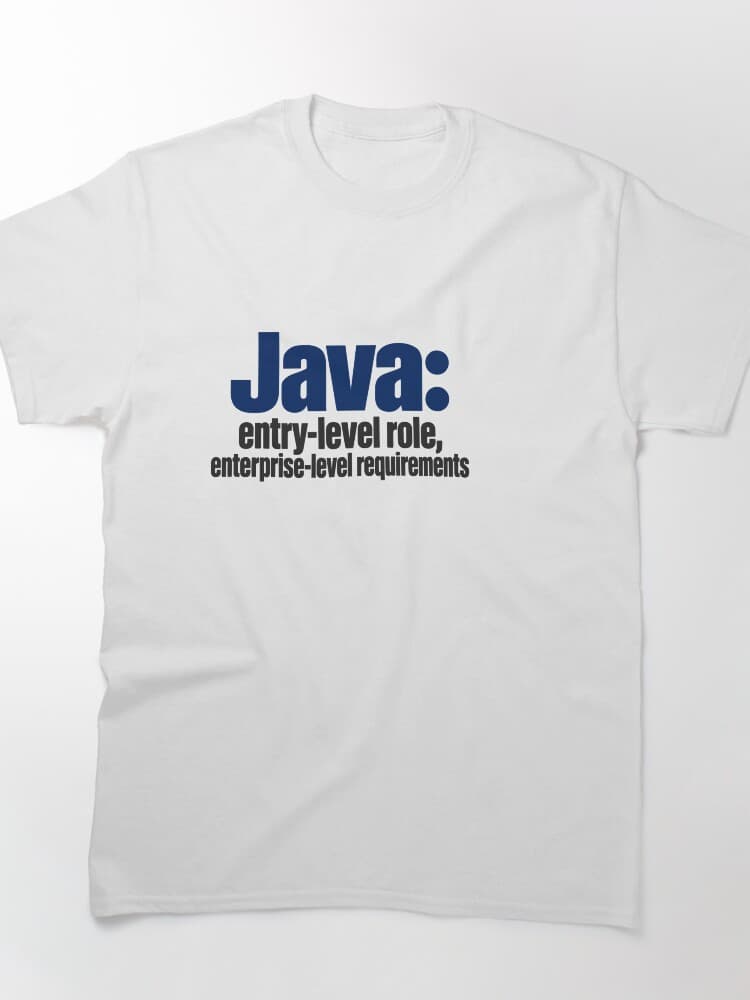 Java Entry-Level Role Enterprise Requirements Funny Programmer Typography