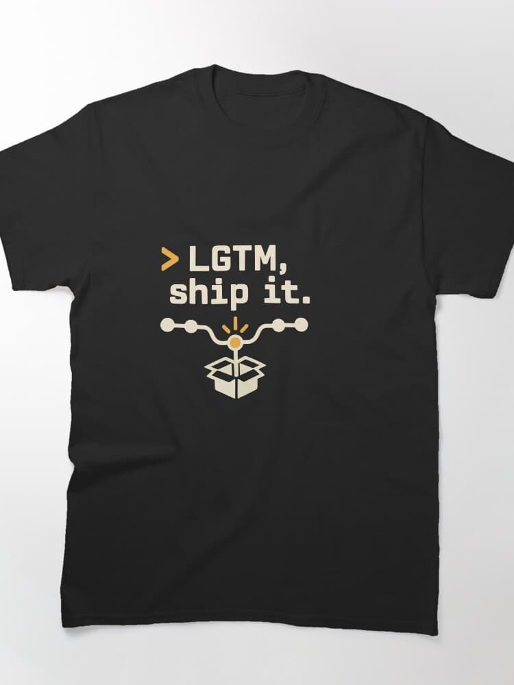 LGTM, Ship It First Pull Request Developer Graphic