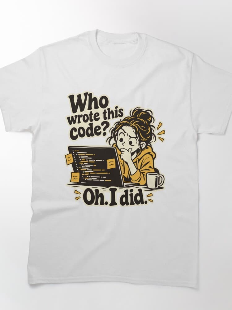 Who Wrote This Code? Comic Programmer T-Shirt