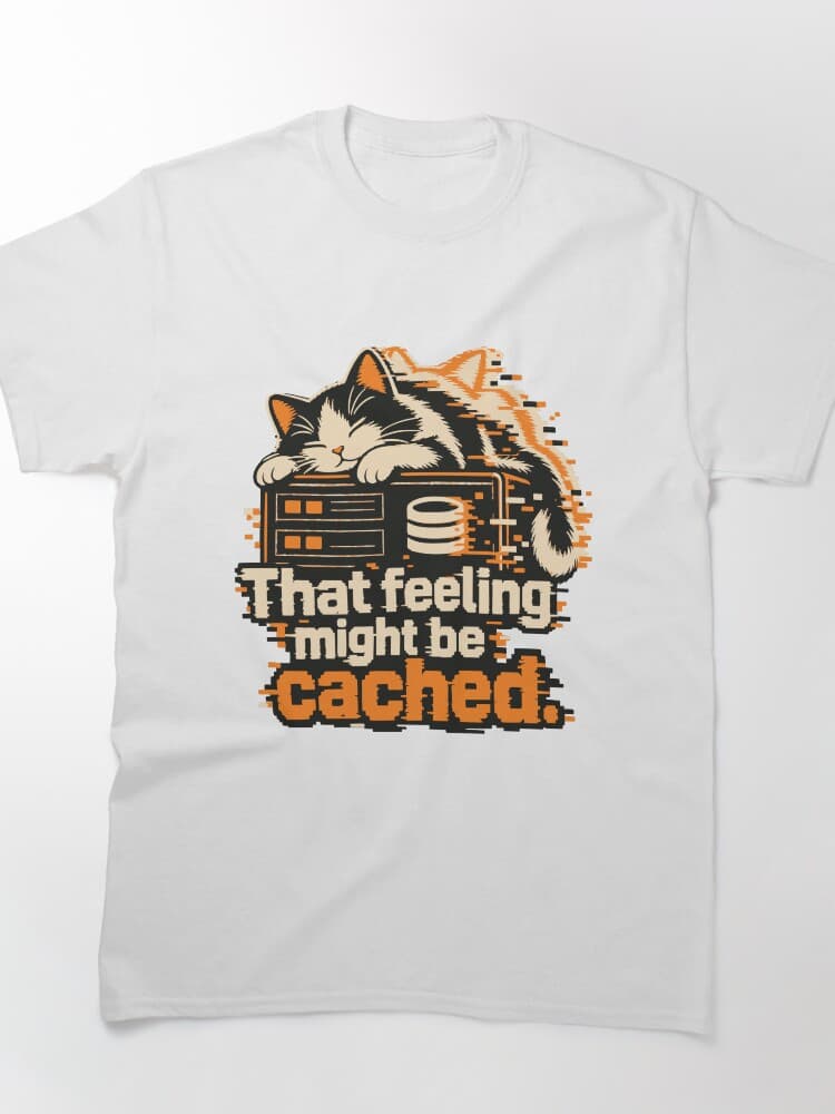 That Feeling Might Be Cached Cat Glitch Graphic