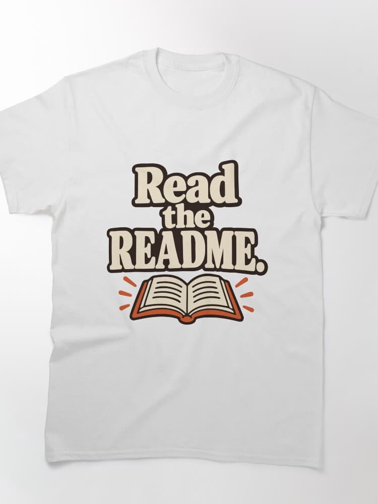 Read the README Open Book Graphic