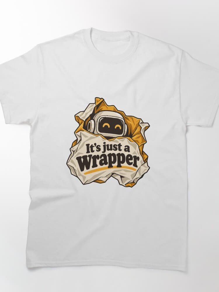 It's Just a Wrapper Robot Humor Graphic