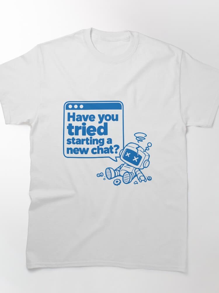 Have You Tried Starting a New Chat? Robot Error Graphic