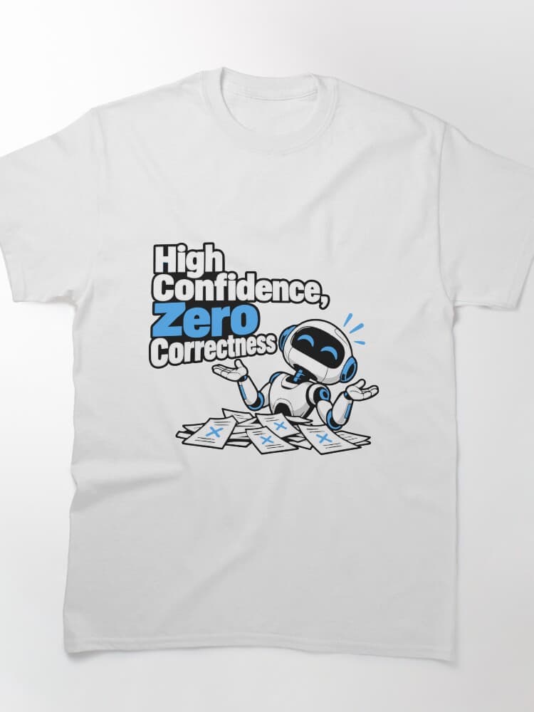 High Confidence, Zero Correctness AI Humor Graphic