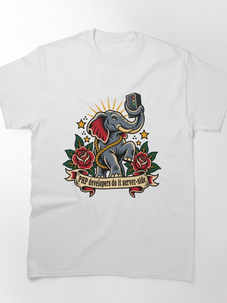 PHP Developer Elephant Tattoo Flash Server Side Coding Design