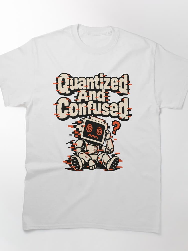Quantized And Confused Glitch Robot – AI Hype and Reality Check design