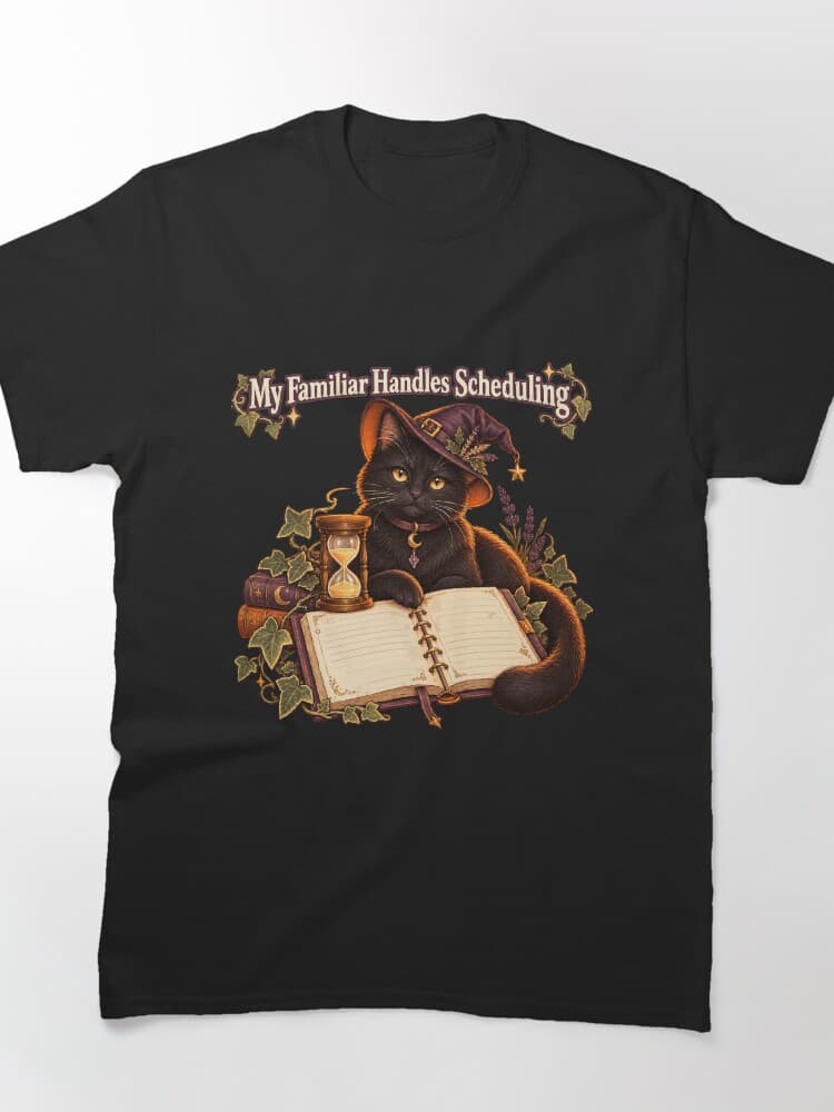 My Familiar Handles Scheduling Witchy Black Cat Planner Humor design