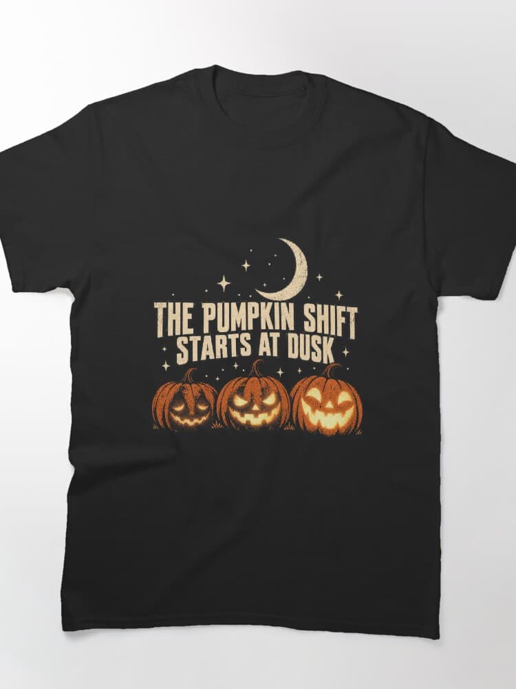 The Pumpkin Shift Starts at Dusk Vintage Halloween Pumpkins design
