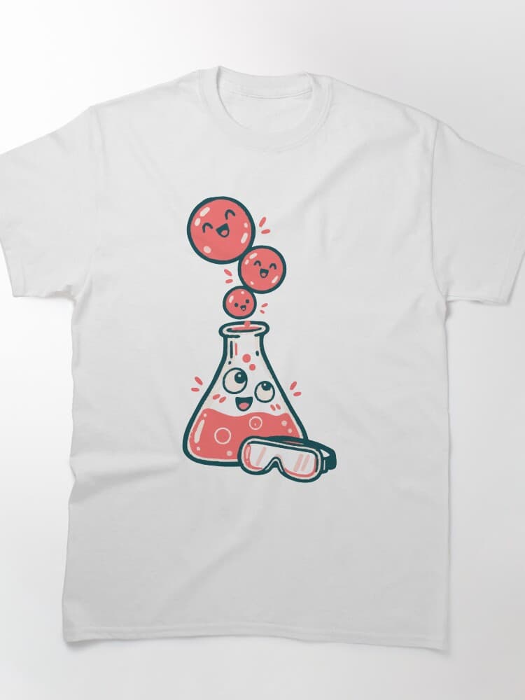 Cute Chemistry Flask With Bubble Pompadour Halloween Lab Humor design
