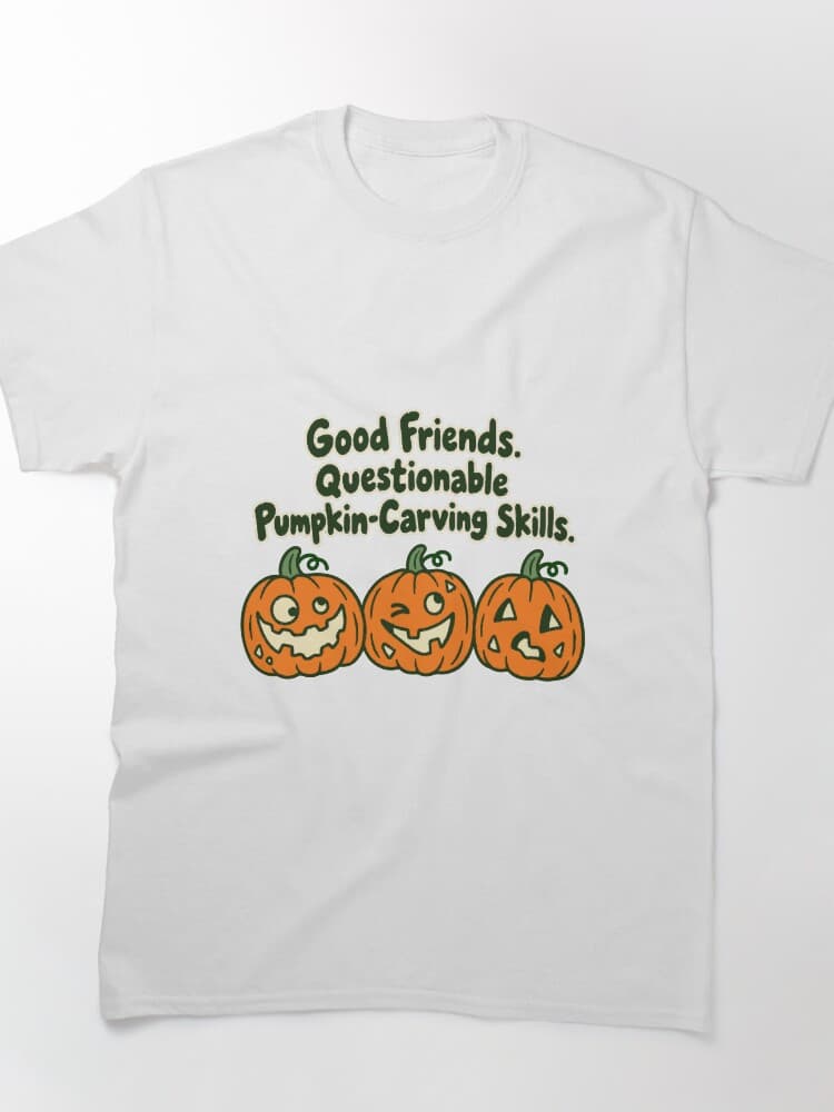 Good Friends Questionable Pumpkin Carving Skills Halloween Humor design